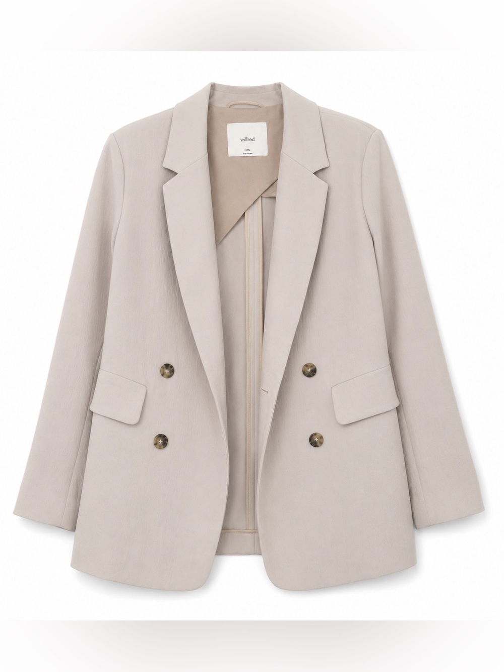 Wilfred Light Beige Double-Breasted Blazer